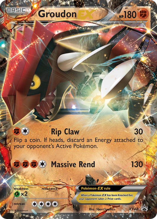 Groudon EX XY42 XY Black Star Promos - Promo Holo Pokemon Card