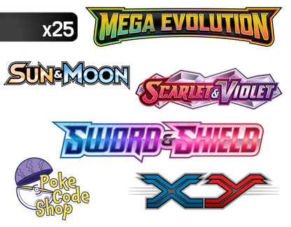 25x Booster Mix - All Series - Pokemon Live Online Codes