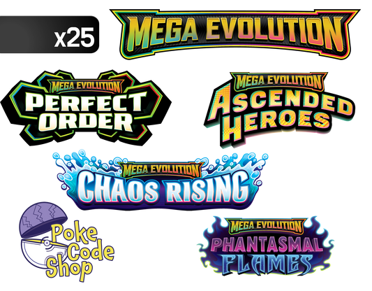 25x Booster Mix - Mega Evolution sets only - Pokemon Live Online Codes